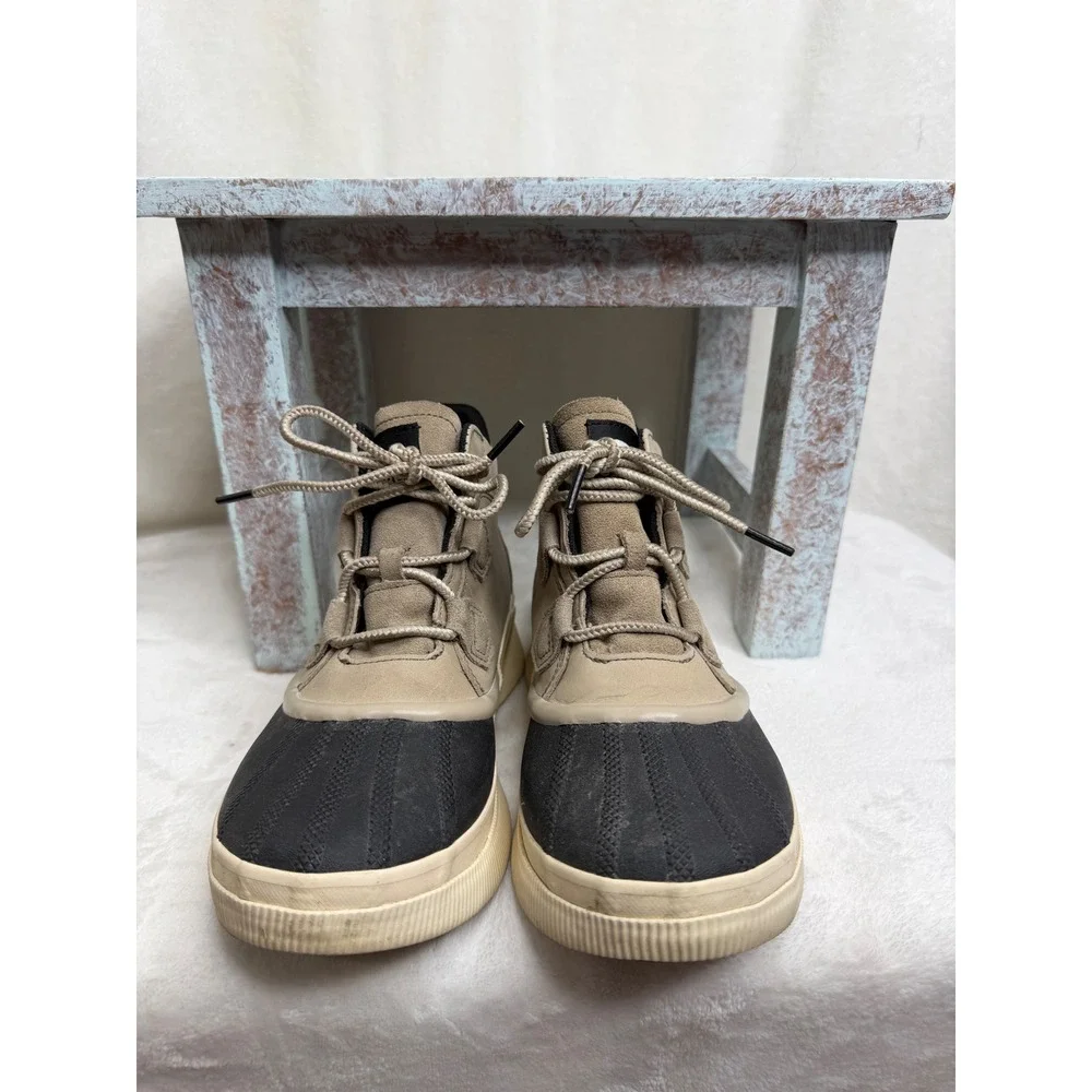 Sorel Out N About Classic Duck Boot Womens 9 Khaki Black NL5153-264 Waterproof‎
